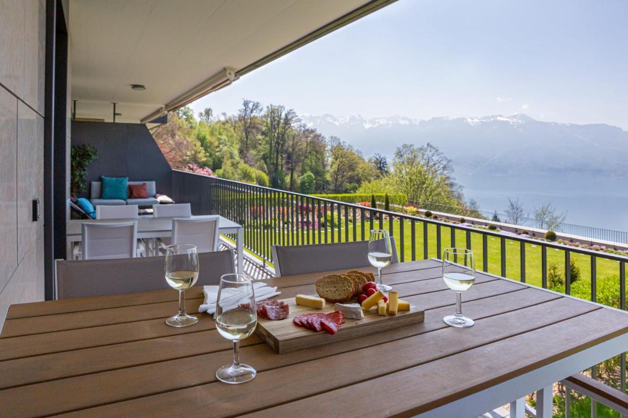Les Terrasses De Lavaux 1 - Appartement De Luxe Avec Vue Panoramique Et Piscine Puidoux Экстерьер фото