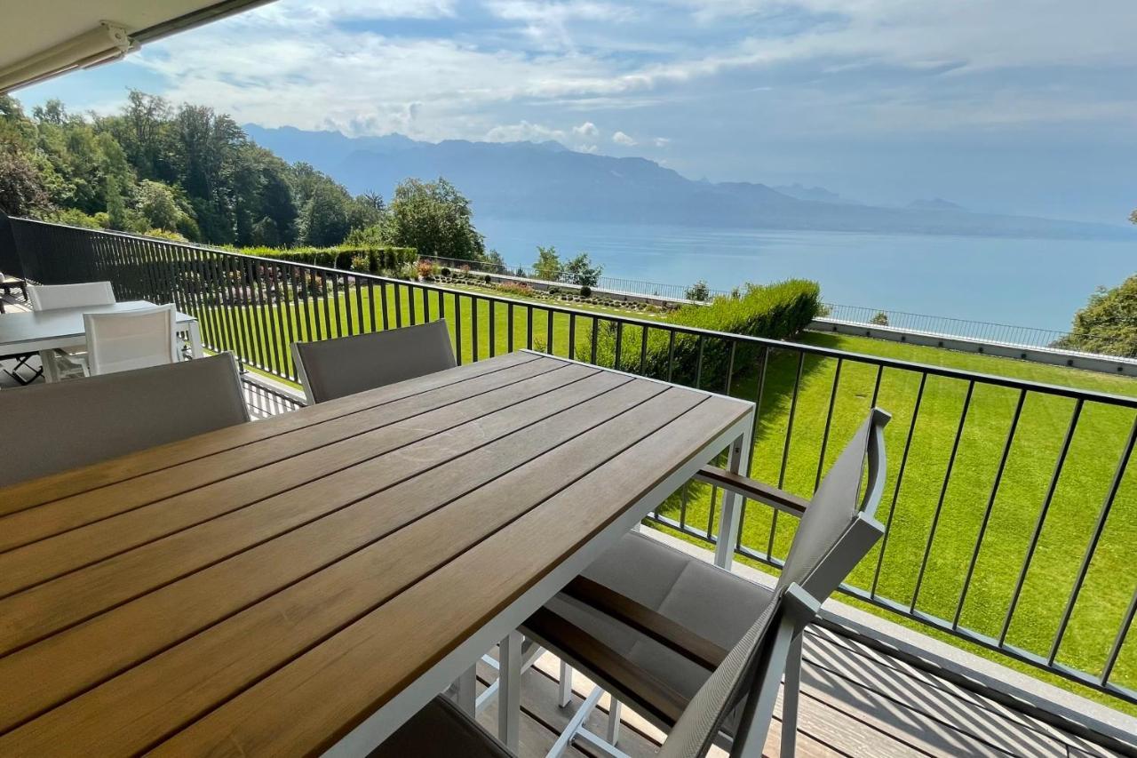 Les Terrasses De Lavaux 1 - Appartement De Luxe Avec Vue Panoramique Et Piscine Puidoux Экстерьер фото